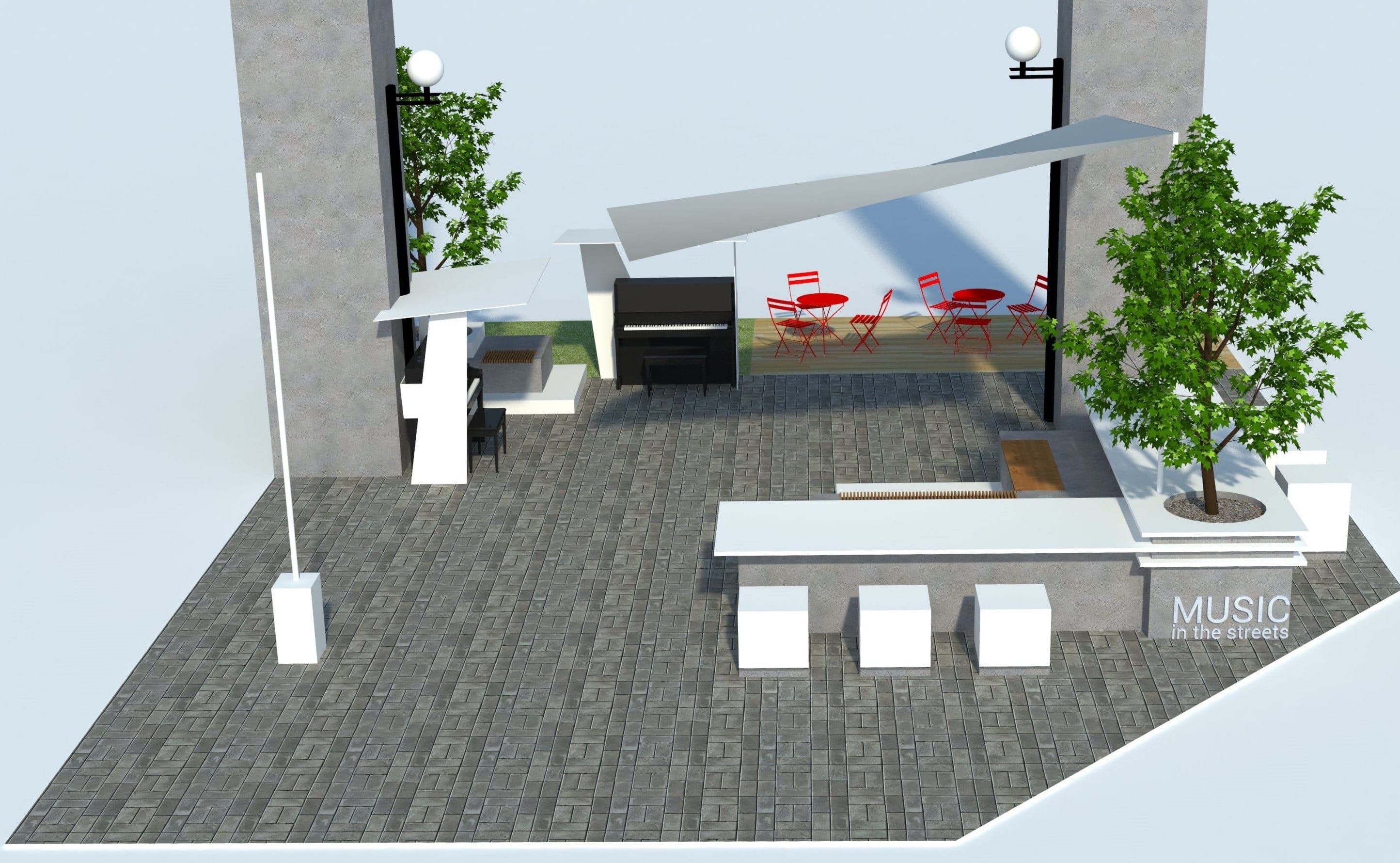 View of the Skytrain lobby, looking south.