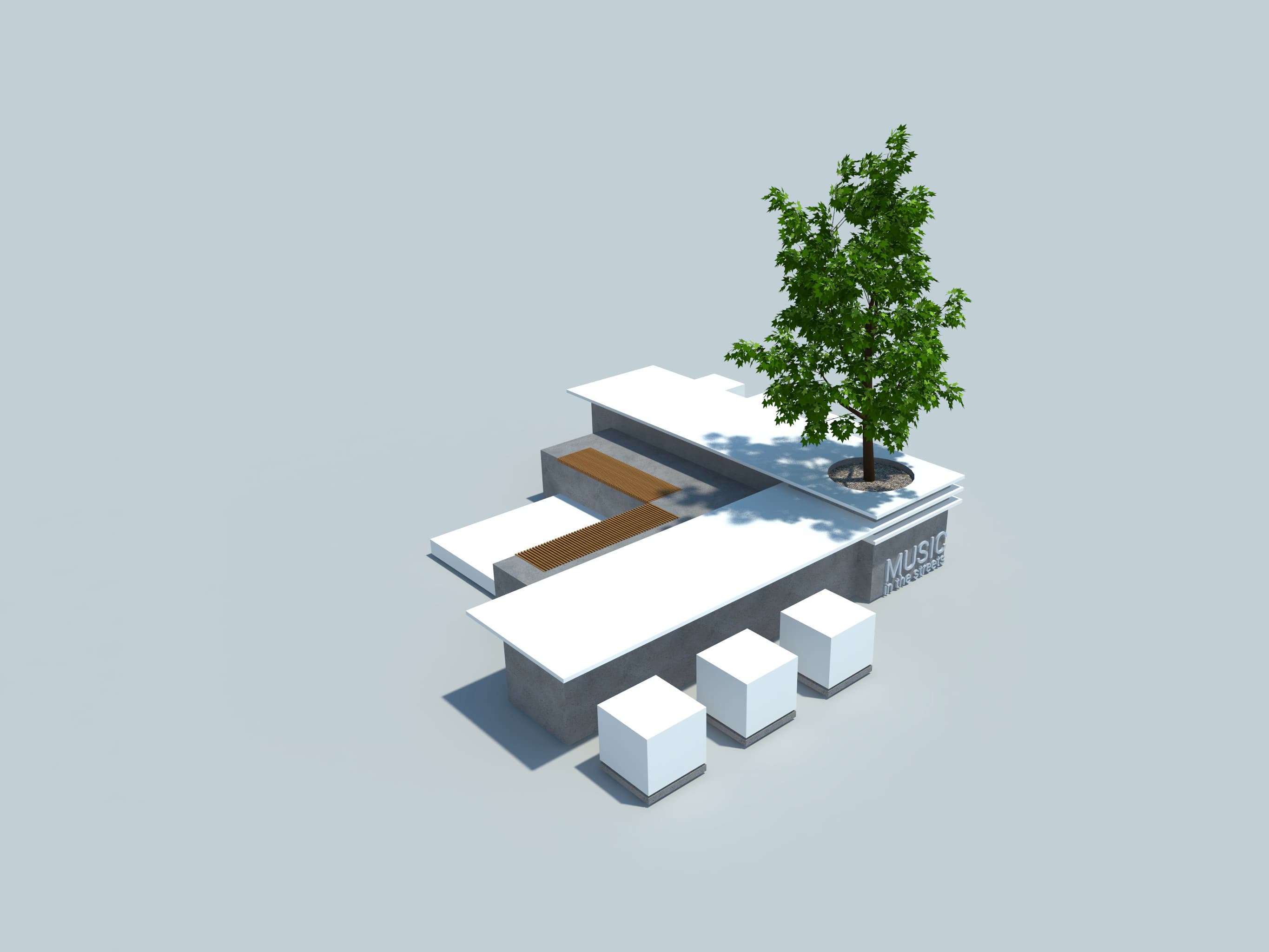 View of the stage from the stands.